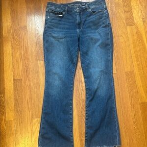 American Eagle Outfitters Women's Dark Blue High Rise Skinny Kick Jeans